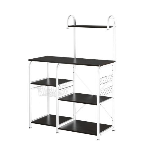 Functional Kitchen Baker's Rack Utility Microwave Oven Stand Storage Cart Workstation Shelf, Black Functional Kitchen Baker's Rack Utility Microwave Oven Stand Storage Cart Workstation Shelf, Black