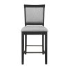 Charcoal Gray Finish 7pc Dining Counter Height Table with Base Storage and 6 Counter Height Chairs Set Casual Style Dining Kitchen Wooden Furniture