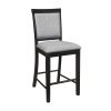Charcoal Gray Finish 7pc Dining Counter Height Table with Base Storage and 6 Counter Height Chairs Set Casual Style Dining Kitchen Wooden Furniture