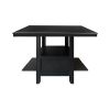 Charcoal Gray Finish 7pc Dining Counter Height Table with Base Storage and 6 Counter Height Chairs Set Casual Style Dining Kitchen Wooden Furniture