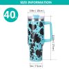 40oz 5D cowprint Insulated Tumbler With Handle And Straw Lid Portable Large Capacity water bottle, Heat preservation,304 Stainless Steel Cup For Outdo